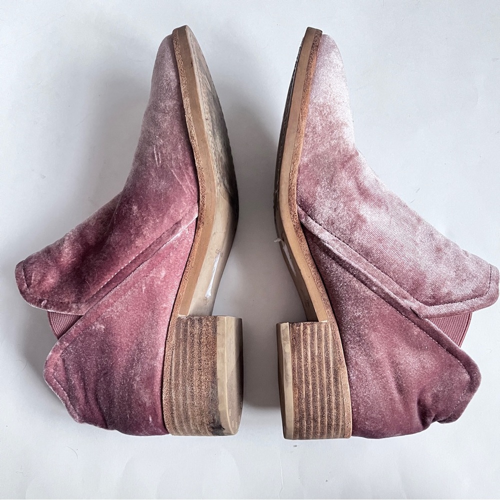 Dolce Vita Pink Velvet Ankle Boots Booties Size 8.5 - Picture 10 of 13